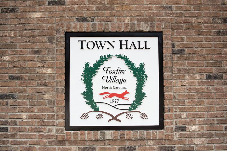 Foxfire Village Town Hall Sign